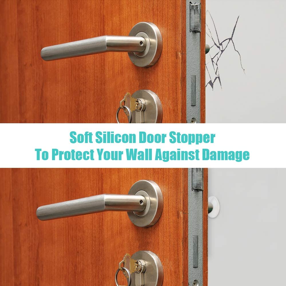 4 Door Stop Wall Protector Shield Door Handle Bumper Guard Stopper Self Adhesive 